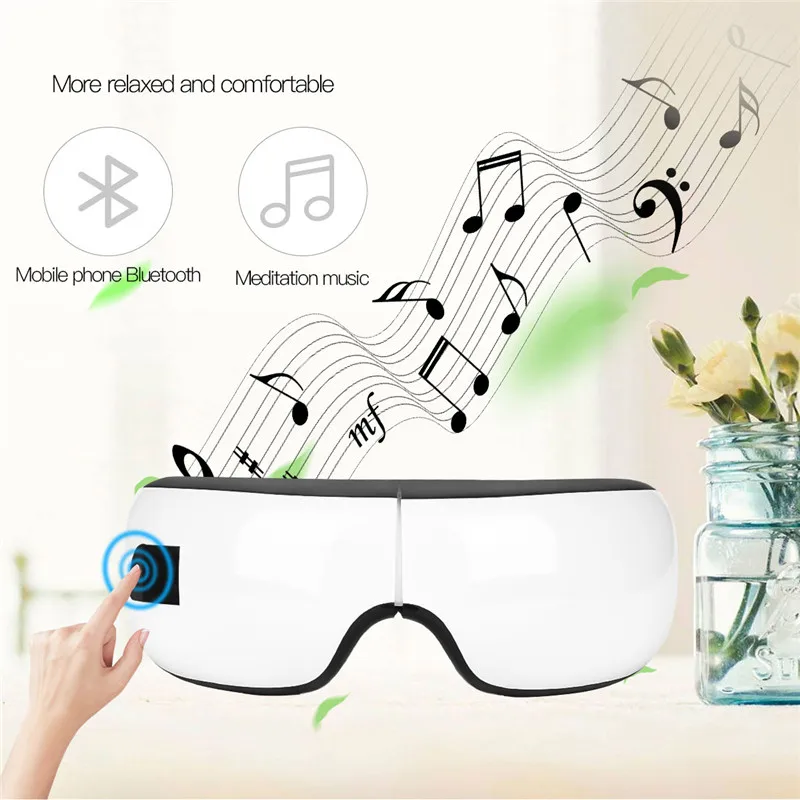 Складной электрический массажер для глаз с Bluetooth массаж под давлением горячего