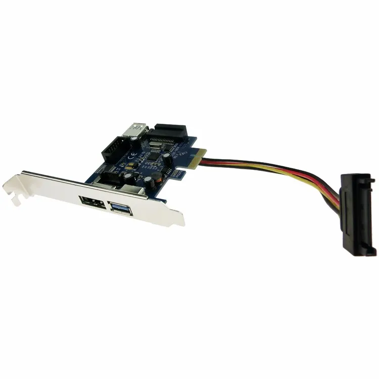 ARUENTEX 2x USB3.0 Мощность eSATA PCIe карты 9pin USB PCI e адаптер конвертер с SATA разъем PCIN0304|card