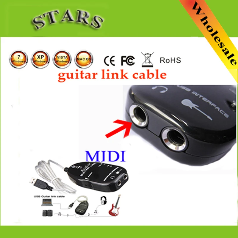USB 2 0 кабель для подключения гитарного интерфейса адаптер записи музыки на ПК|record
