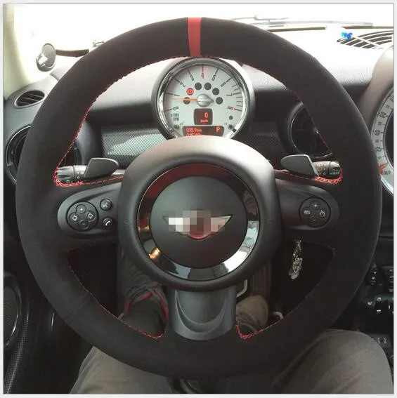 Черные сапоги из натуральной кожи ручной работы рулевого колеса автомобиля