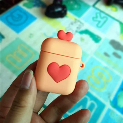 Orange Love 3D мультяшный милый мягкий силиконовый чехол для Apple Airpods чехол для гарнитура для Airpods Box Air Pods чехол Аксессуары для наушников - Цвет: Orange Love
