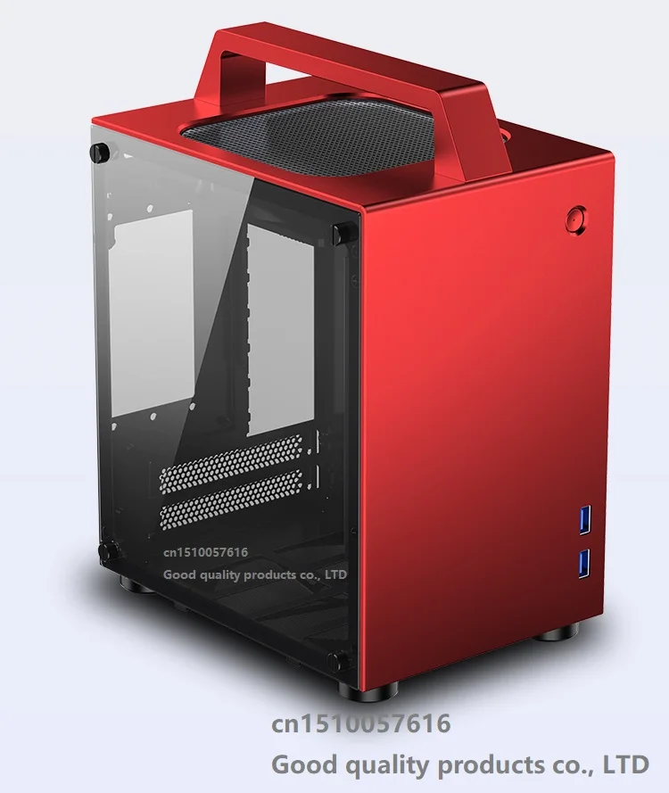 Jonsbo красный T8 ITX портативный мини алюминиевый корпус боковой прозрачный