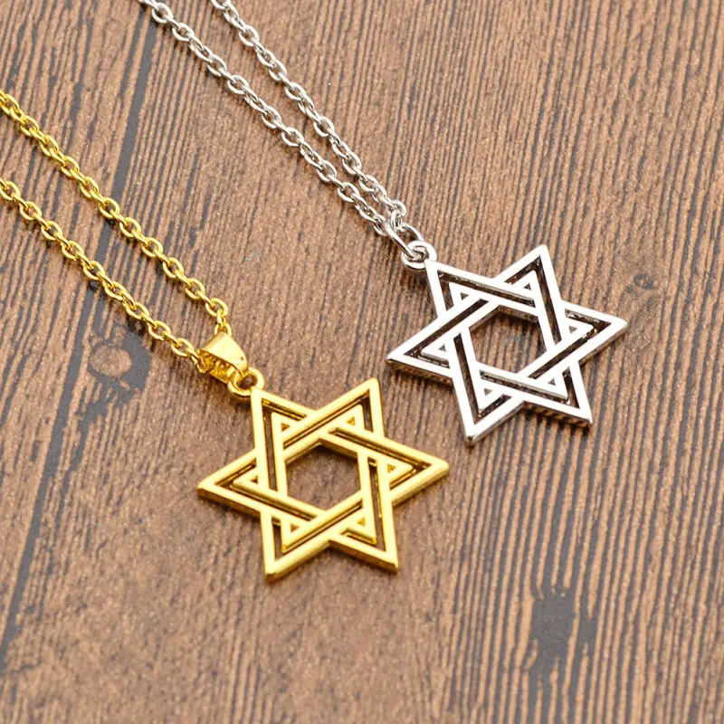 Винтажное ожерелье с подвеской в виде пятиконечной звезды|star of david jewelry|star