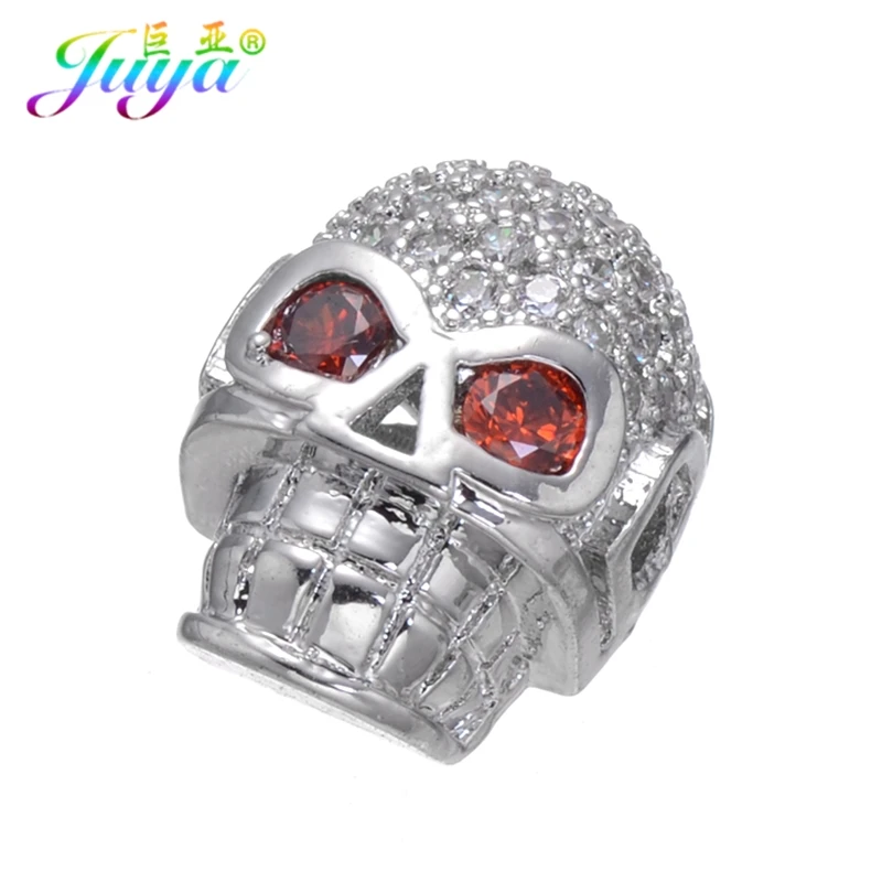 Juya DIY Панк ювелирные изделия металлические бусины микро проложить Циркон Череп