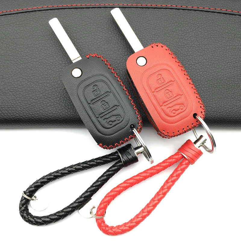 

Car leather key case keyboard cover for Lada Sedan Largus Kalina Granta Vesta X-Ray XRay for Renault Dacia 3 Buttons Key Shell