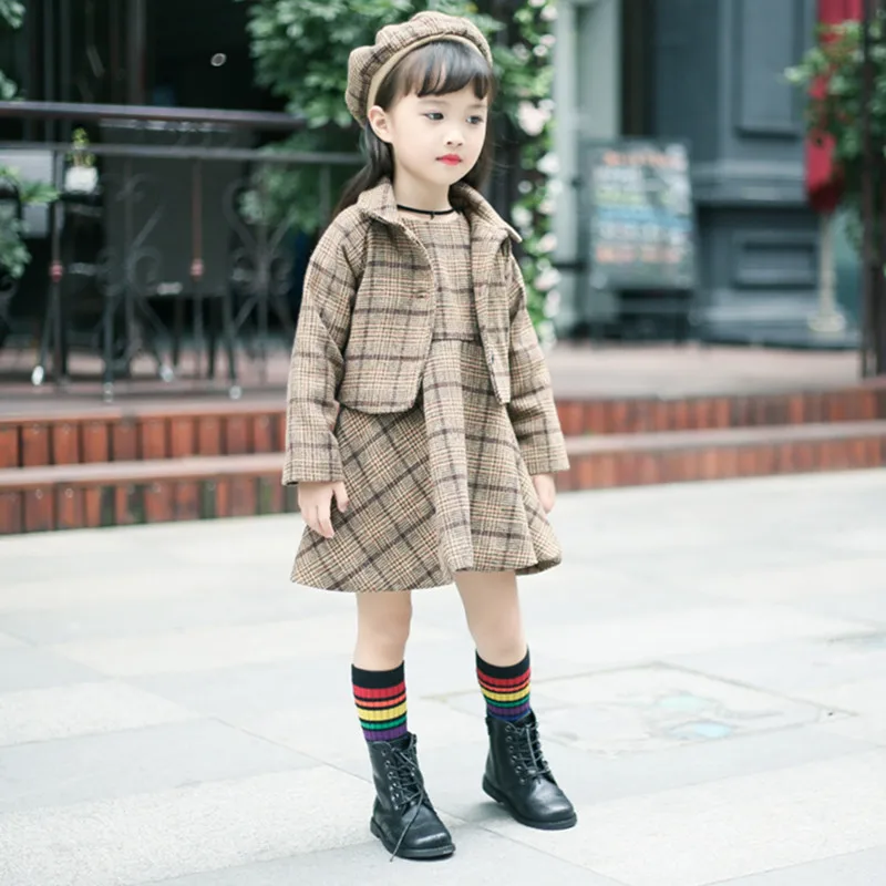 DFXD/комплект детской одежды в английском стиле для девочек новое осеннее