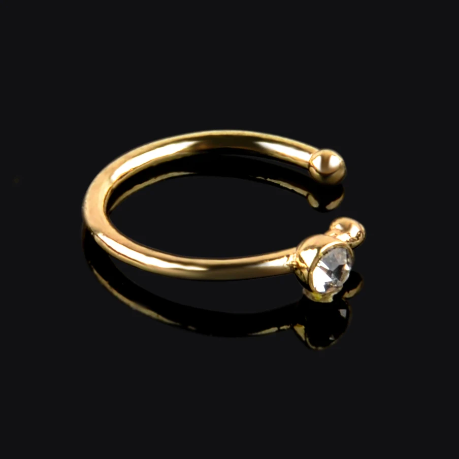 1 шт. посеребренное кольцо с кристаллами для носа губ женщин и девочек винтажное