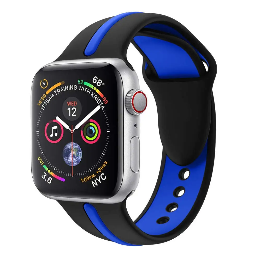 Фото Ремешок спортивный для Apple Watch Band Series 4/3/2/1 42 мм 38 сменный силиконовый гелевый Ремешок спортивный для Apple Watch Band Series 4/3/2/1 42 мм 38 сменный силиконовый гелевый