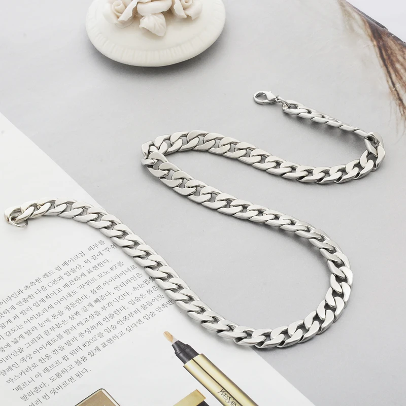 Цепочка мужская из титановой стали модное ожерелье сплава крутая натуральной