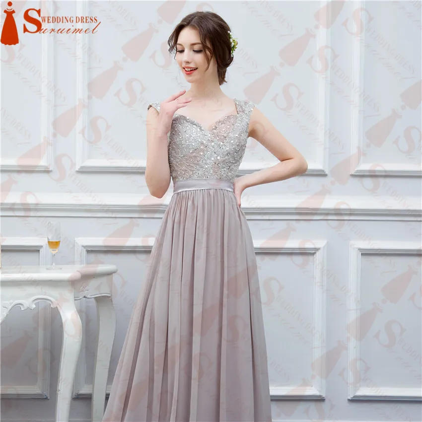 Hot Sale Cheap Long Bridesmaid Dresses Elegant Cap Sleeve Beadings Sheer Back Formal Wedding Party Gowns Maid Of Honor Dress | Свадьбы и