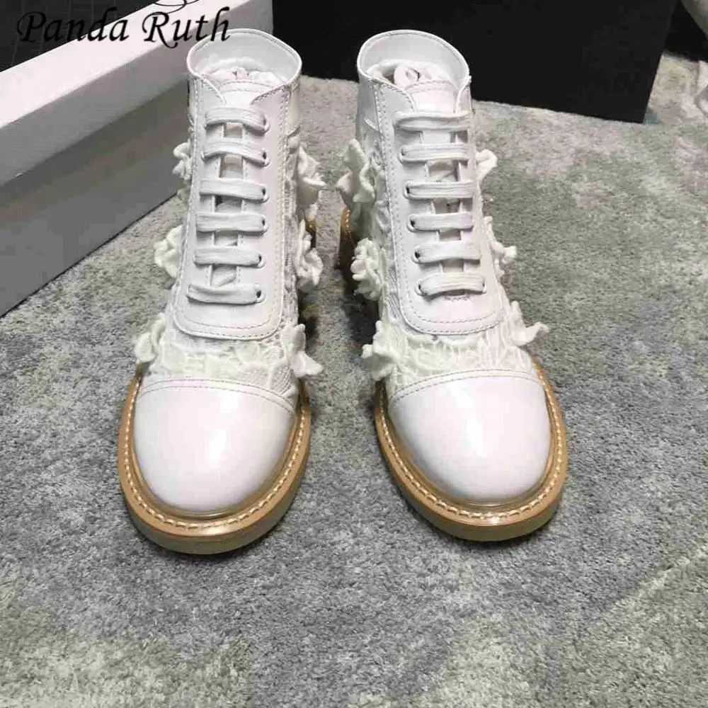 Новинка 2019 года женская обувь с пандой Модные женские ботинки из натуральной