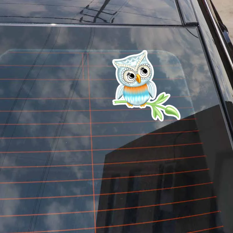 YJZT 11.8CM*12.4CM Hand Drawn Cute Owl PVC Window Decoration Car Sticker 11-01366 | Автомобили и мотоциклы