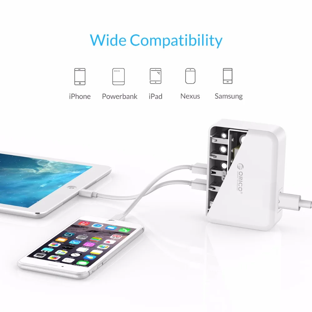 ORICO 5 портов настольное USB зарядное устройство портативное смарт адаптер для Samsung