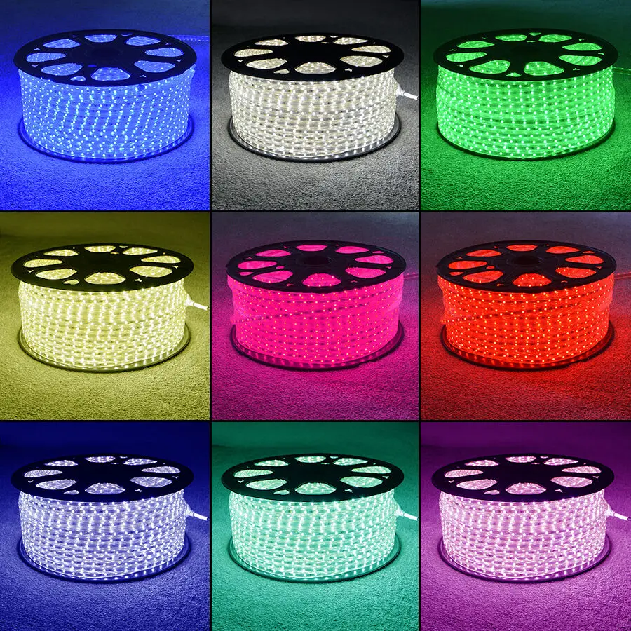 Светодиодная гибкая rgb Коммерческая полоса света AC 220V 230V 240V SMD 5050 светодиодная