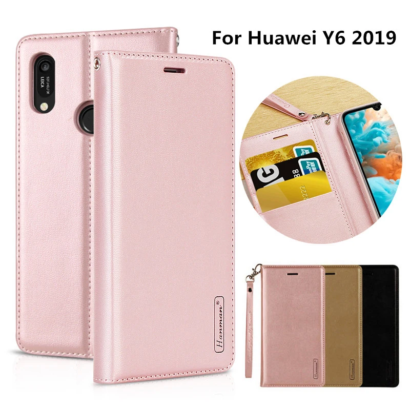 Hanman для huawei Y6 книги Стиль ретро овчины кожаный бумажник задняя крышка чехол с держателем карты hw y6