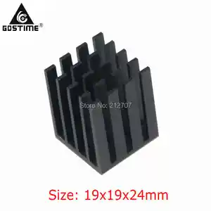 50 шт., алюминиевый радиатор Gdstime 19x19x2 мм для чипа VGA RAM LED IC, Охлаждающий радиатор 19*19*24 мм
