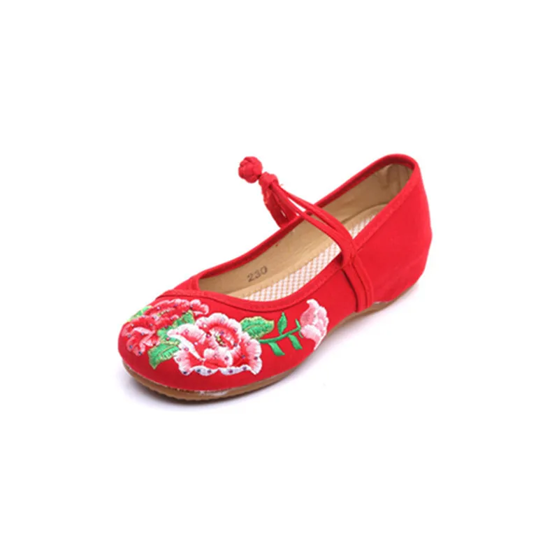 Женские балетки на плоской подошве из хлопка в стиле старого Пекина китайском с