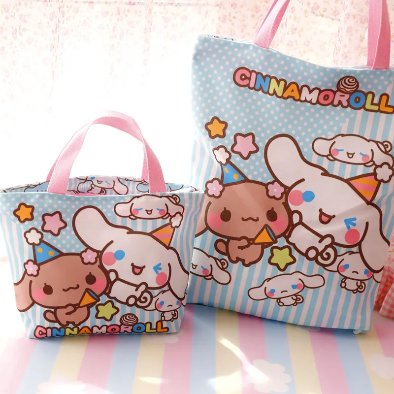 Мультяшная Hello Kitty Melody Cinnamoroll pompomprin Dog Холщовая Сумка для покупок женская сумка на плечо Детская сумка для обеда Эко сумка-тоут