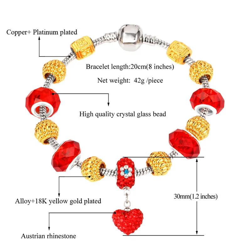 Женские браслеты сделай сам ювелирные изделия в Европейском стиле серебряного