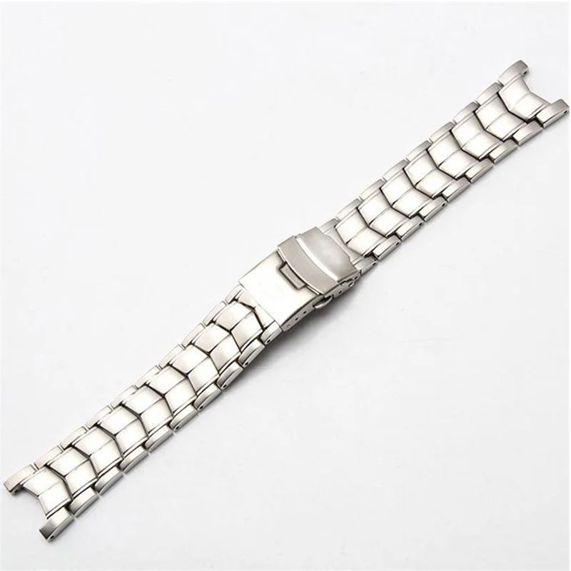 Silver Аксессуары для часов Casio EF-524 ремешок из нержавеющей стали стальной ремень двойная страховая пряжка мужской водонепроницаемый ремешок - Цвет ремешка: Silver