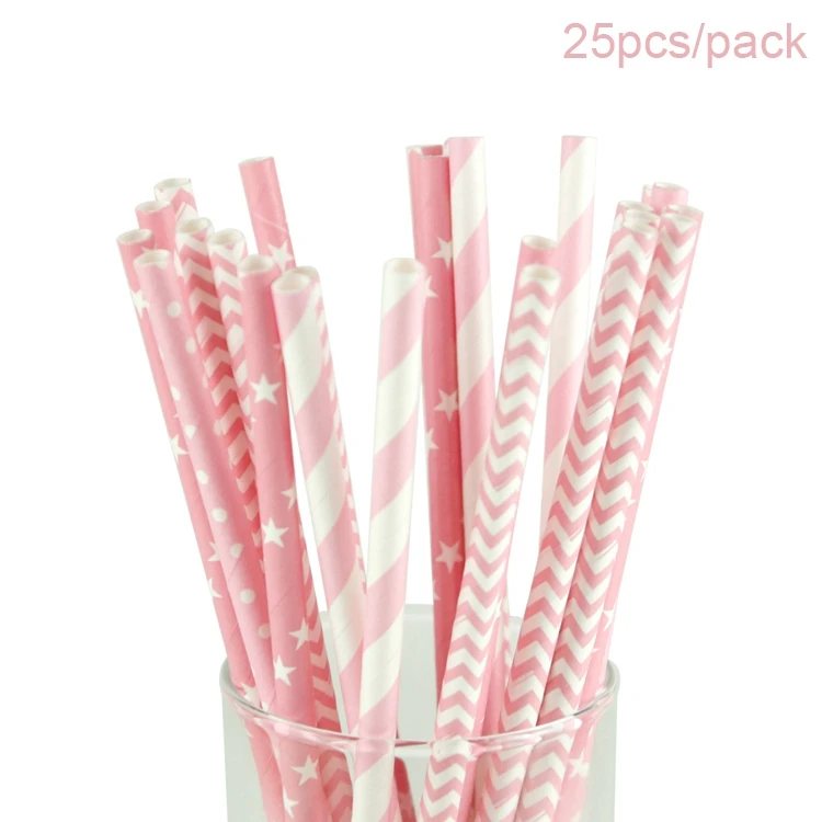 Paper Straws 25pcs Йориу мама быть фольгированные шары латексный шар ребенок душ мальчик его девочка о ребенок пол раскрыть вечерние украшения Дети Babyshower - Цвет: Paper Straws 25pcs