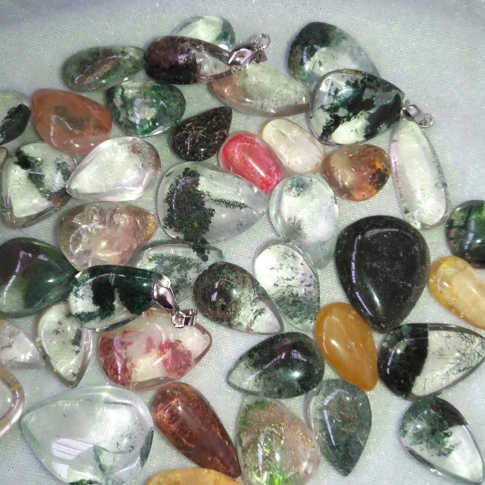 

20pcs Natural ghost quartz crystal pendant (Have hole)