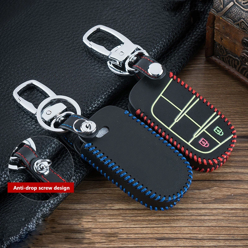 2019 светящийся кожаный чехол для автомобильного ключа Dodge Jeep Compass Renegade Smart Key
