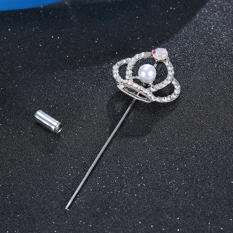 Свадебные броши для мужчин на лацкан костюма с кристаллами жемчугом, заколкой в виде цветка маргаритки.