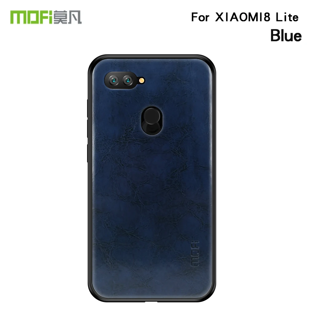 MOFi из искусственной кожи+ ТПУ+ PC чехол для Xiaomi Mi 8 Lite чехол для телефона s полная Защита задняя крышка для Xiaomi Mi 8 Lite чехол