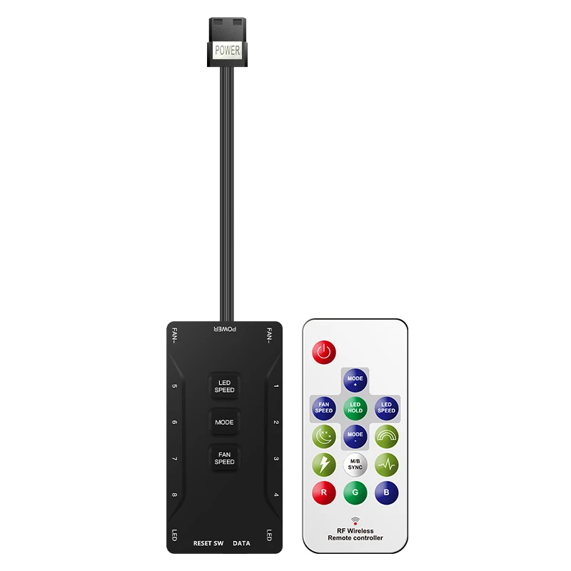 control set AIGO C5 120 мм чехол RGB Вентилятор охлаждения Синхронизация с материнской платой контроллер для компьютера 12 в управление RGB кулер охлаждающий вентилятор компьютера - Цвет лезвия: control set