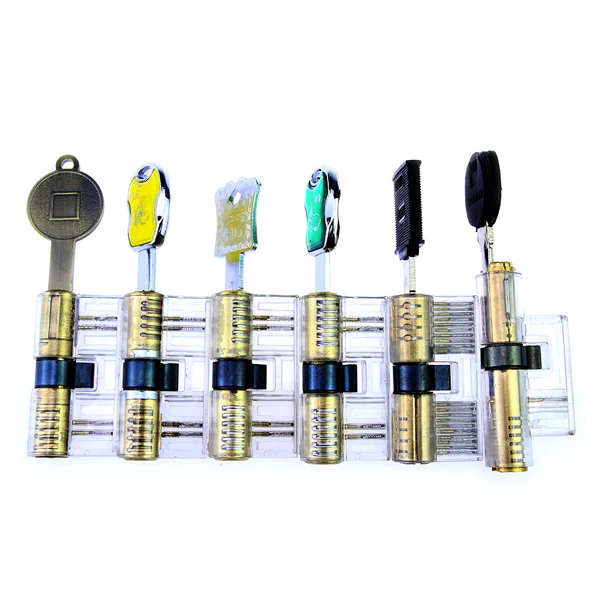 Новое поступление 6 шт. прозрачный вырез видимый замок для практики набор с