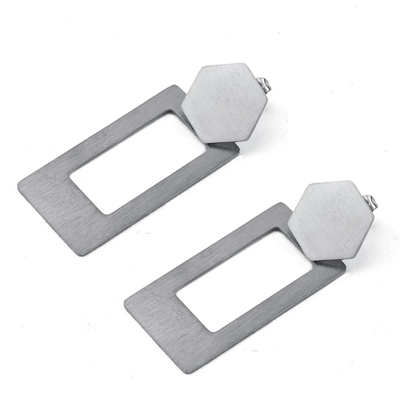 

Luxury Long Sequin Hollow Square Dangles Earrings Women Girls Charm Jewelry Stainless Casual Party Dangling Drop Earrings