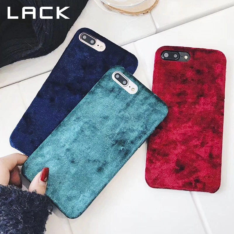 LACK ретро сплошной цвет чехол для телефона для iphone X чехол для iphone 6 6S 7 8 плюс модная ткань кожа задняя крышка зимний теплый чехол s