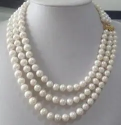 

Free Shipping>>>>> AA 3Strands 7-8MM White Freshwater Pearl Necklace