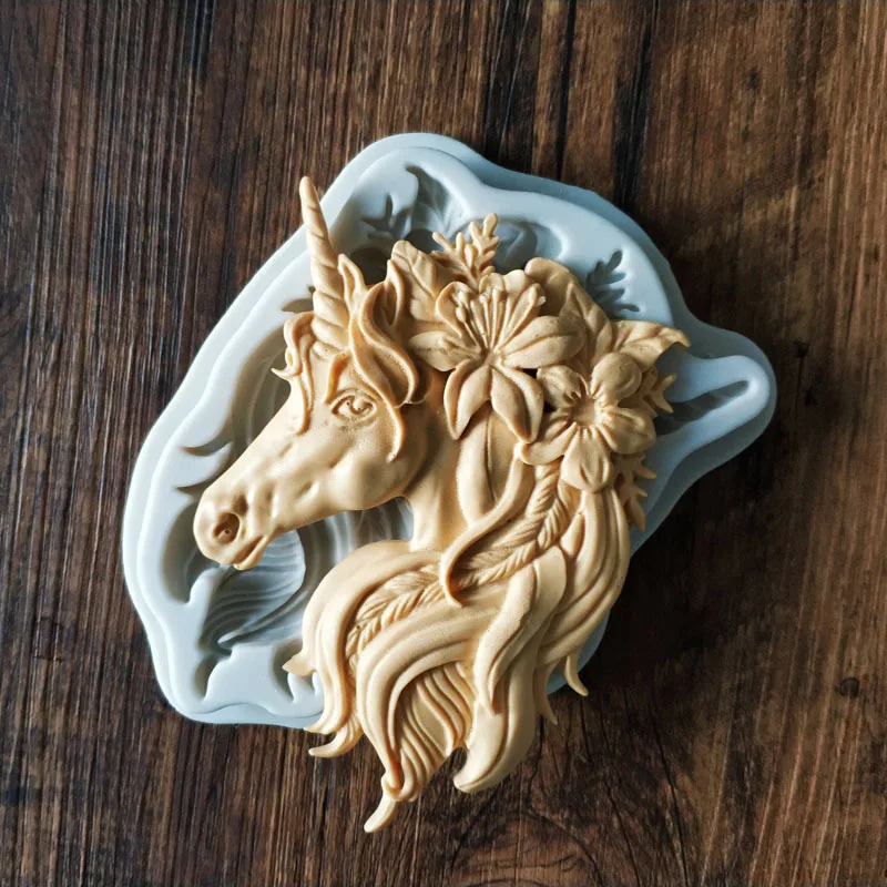 Horse Pegasus силиконовая форма пресс для DIY праздничное украшение торта инструмент