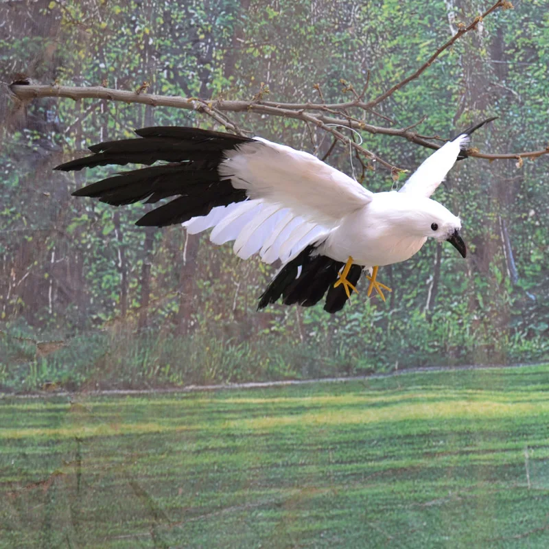Черное белое реальная жизнь Чайка птичье перо пластиковый реквизит ручной