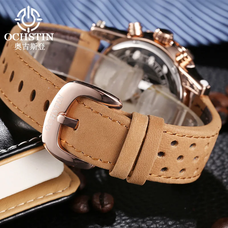 Мужские часы OCHSTIN 2017 модные спортивные мужские с хронографом Топ Бренд роскошные