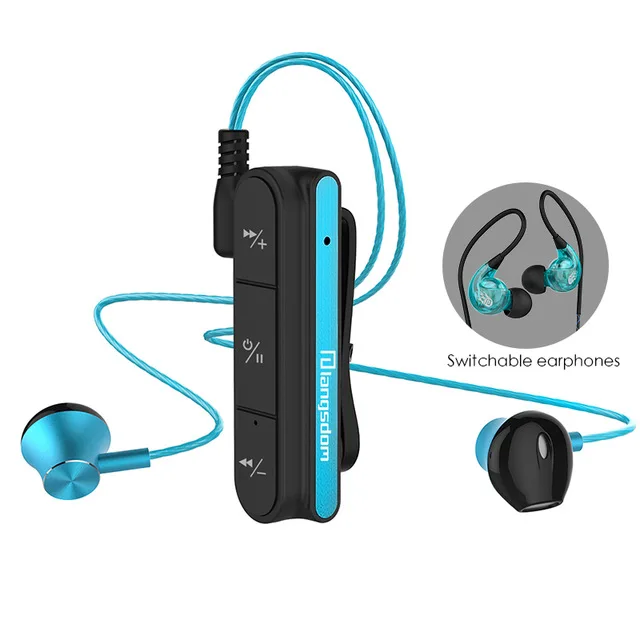 blue Ihens5 SD1 переключаемые V4.1 Bluetooth наушники металлические стерео клип-на беспроводные гарнитуры с микрофоном спортивные наушники для телефона - Цвет: blue