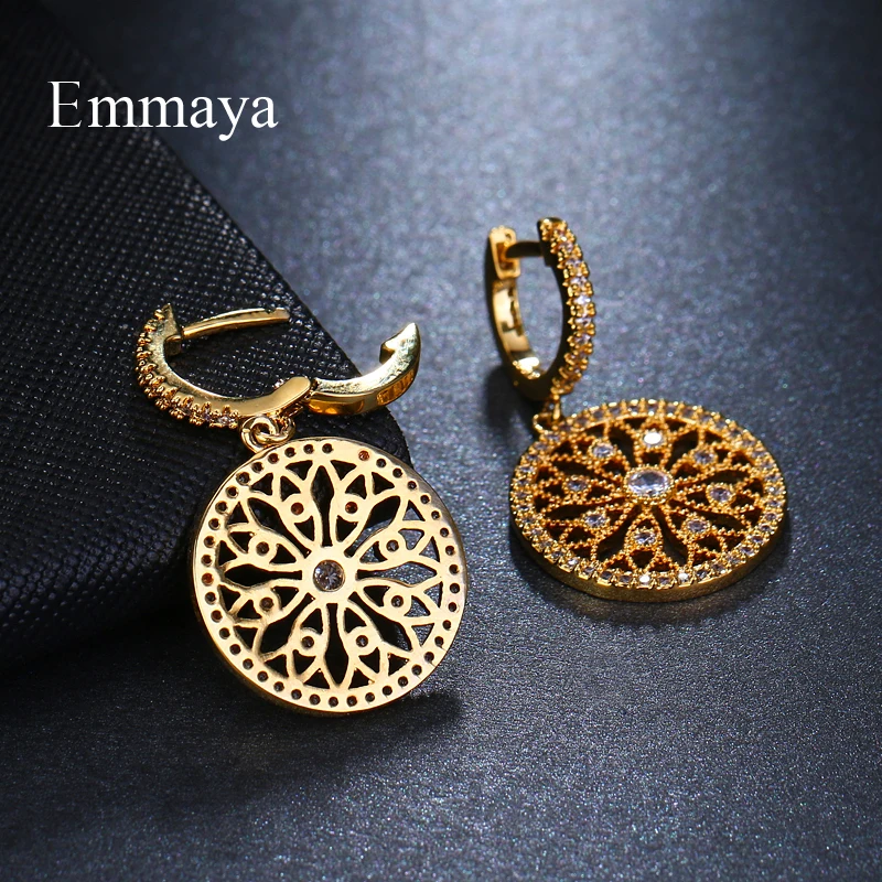 Женские серьги с фианитом Emmaya элегантные золотого цвета украшения на день