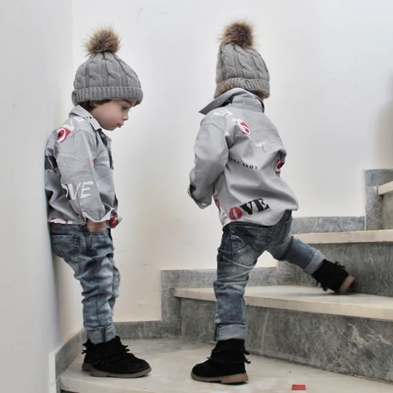 Детские рубашки в европейском и американском стиле с классическим граффити для