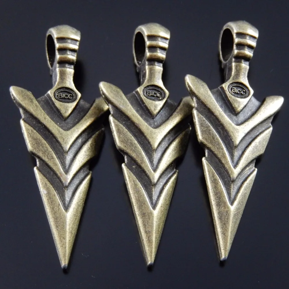 10PCS Vintage Cool Sword Pendants AU37018 Antique Vintage Style Bronze Tone Alloy Cool Arrow Head Pendant Charm Hot sale