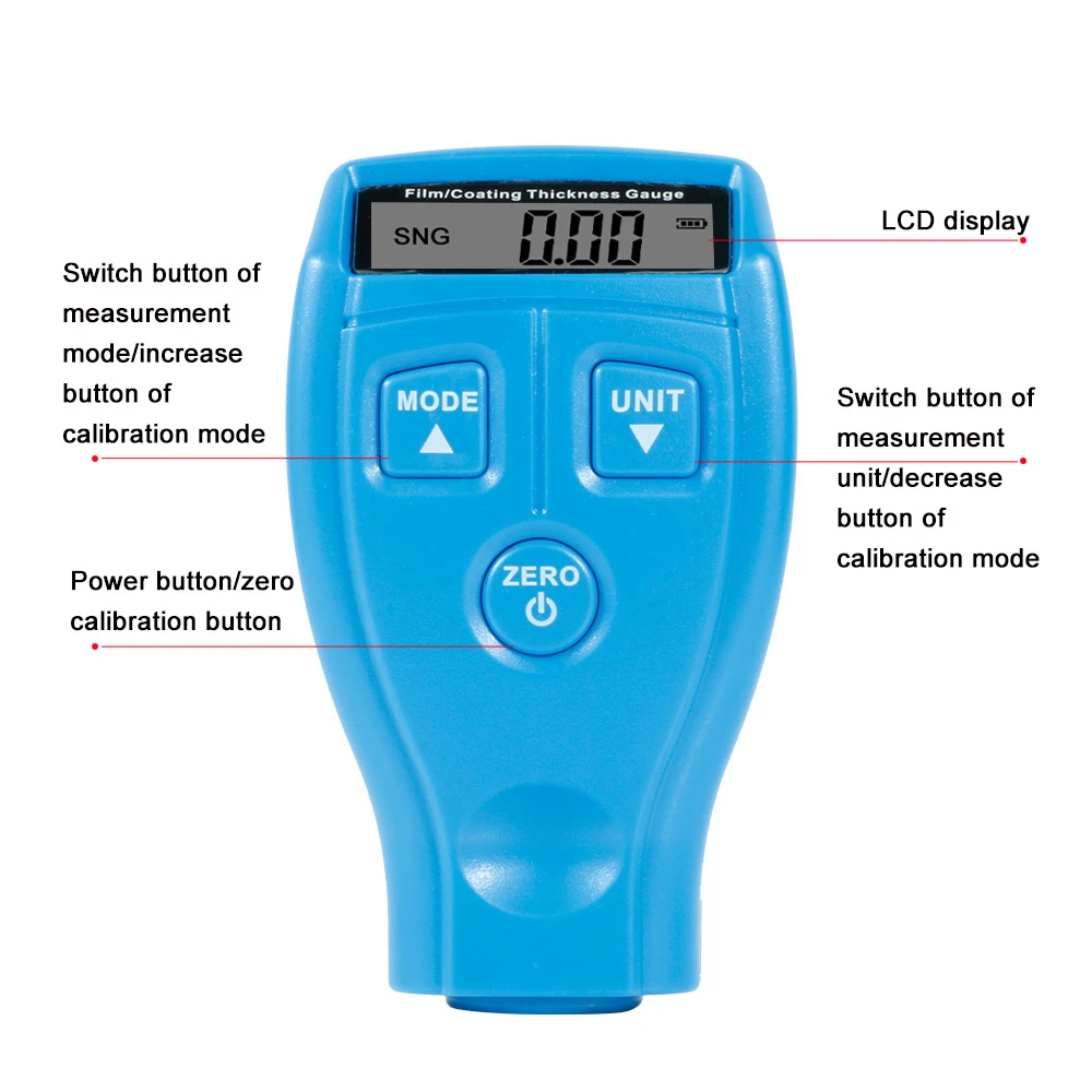 Digital Car Paint Coating Thickness Gauge Detection Meter Automotive Diagnostic Tool Auto Paniting Detector blue | Автомобили и