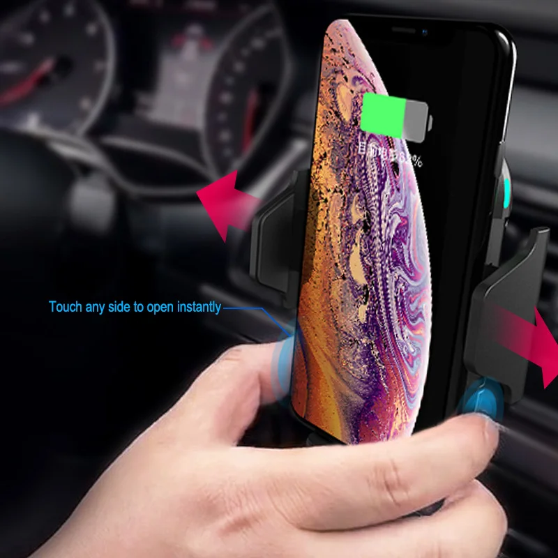 

Hot Fast QI Fully Automated Wireless Magnetic Car Charger Holder with Infrared Sensor for Phone BX