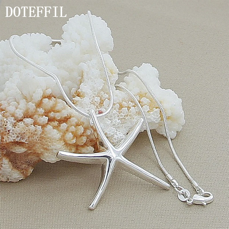 Женская цепочка с подвеской DOTEFFIL ожерелье из стерлингового серебра 925 пробы со