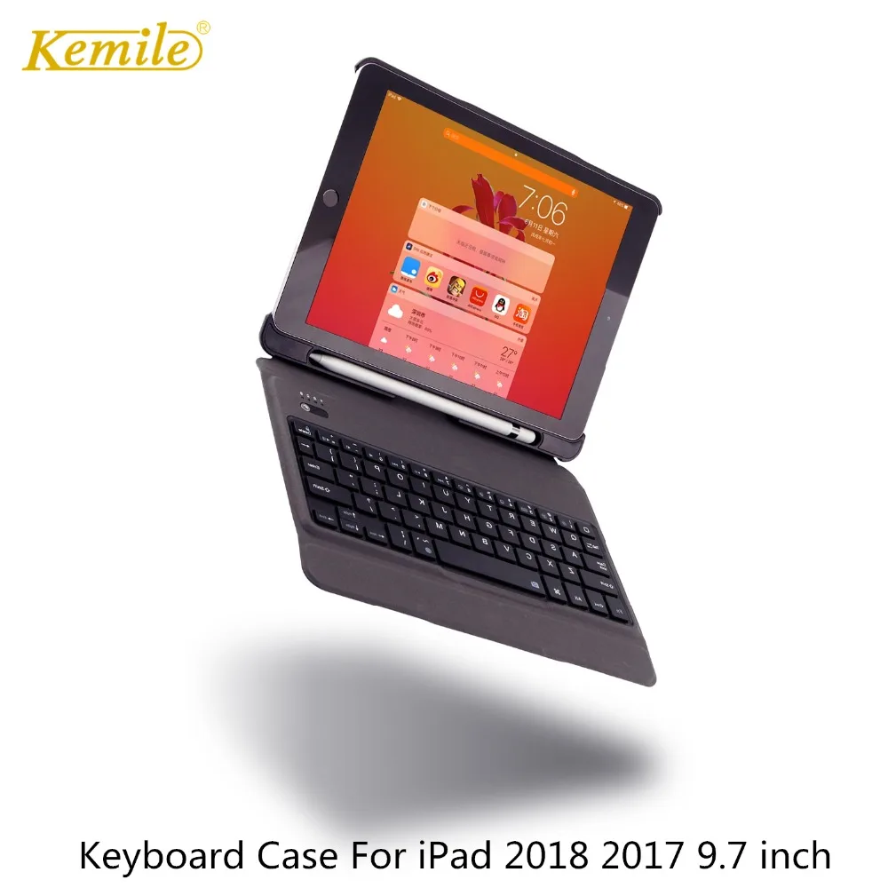 Чехол для iPad / 9,7 Съемная клавиатура W держатель карандаша кожаный чехол для iPad 9,7 планшет клавиатура klavye A1893 A1954