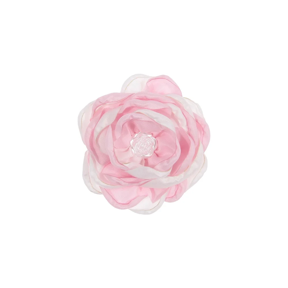 

Cute 20pcs/lot 3.6" Two-tone Burning Flowers for Baby Women Headband Clips Pearl Rose Flower Diy Kids Girls Hair Accessories