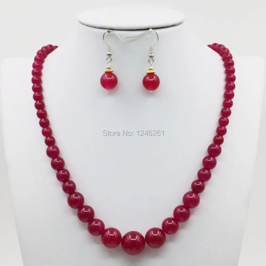 Комплект из колье и серёг с красным халцедоном 6 14 мм|fashion jewelry set|jewelry setsjewelry sets fashion