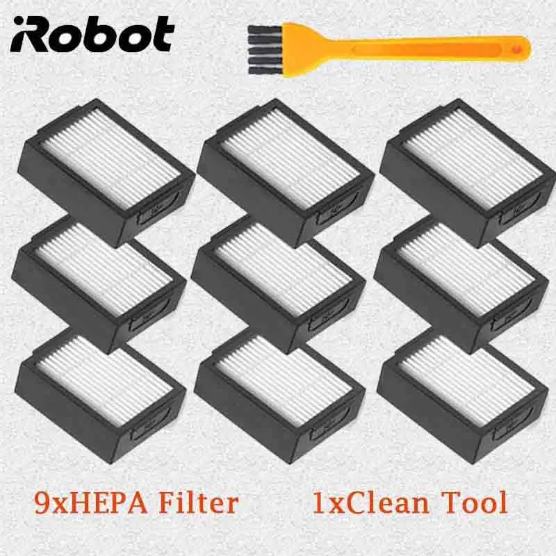10 pcs Hepa фильтр и боковая щетка комплект для iRobot Roomba i7 E5 E6 I Серия E запасные Фильтры Запчасти для пылесоса боковая щетка - Цвет: 10 pcs