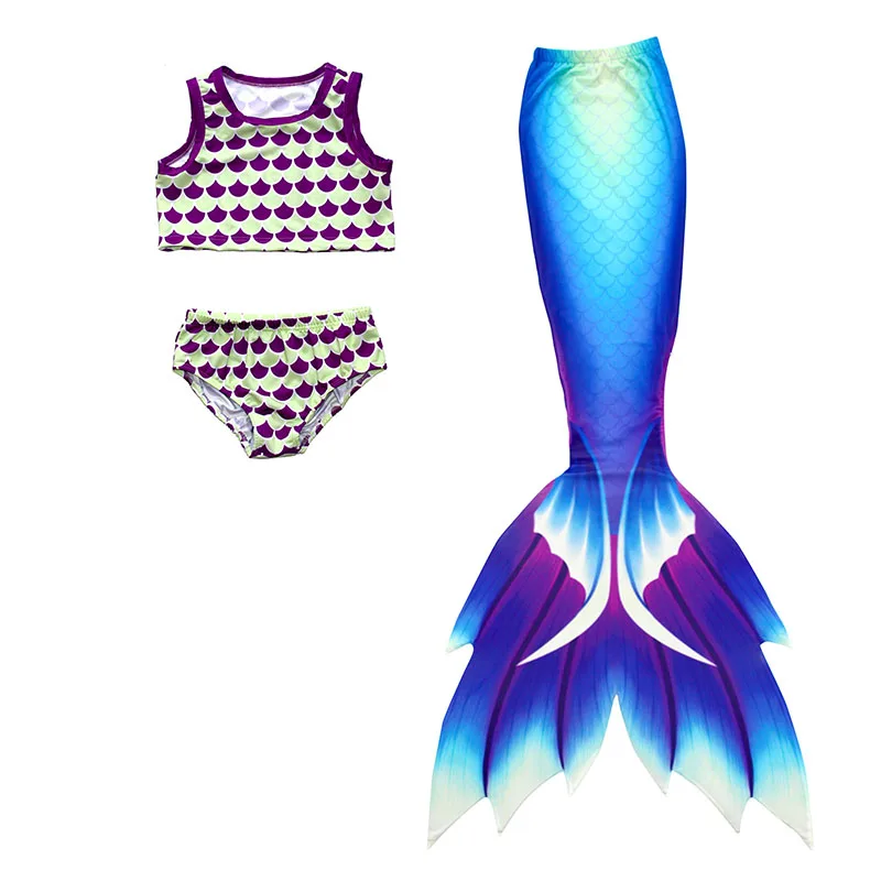 Плавающий хвост маленькой русалки для девочек Детский костюм Русалочки
