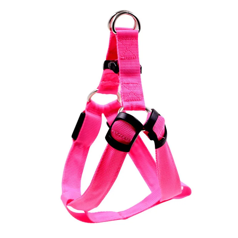 PET Nylon LED Dog Harness Pet Cat Dog Collar Harness Vest Safety Lighted Dog Harness Pet Dogs Luminous Fluorescent Collars